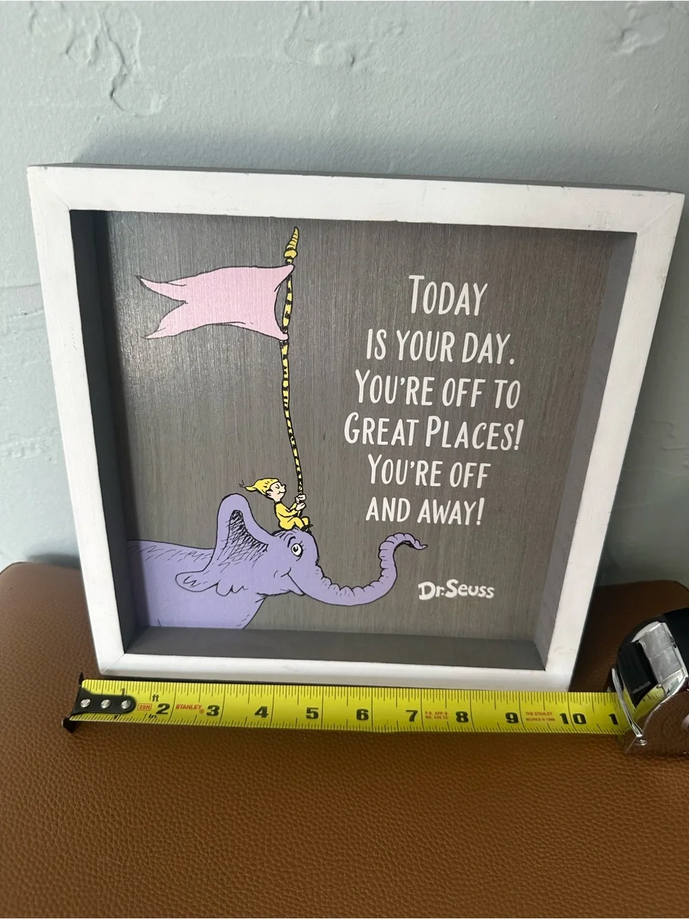 Dr. Seuss Pink Flag & Purple Elephant Inspirational Wall Art